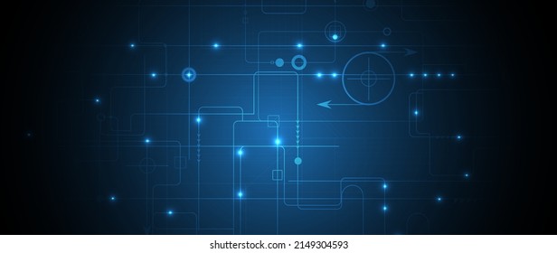 Quantum processing. Deep learning artificial intelligence. Future new technology  for business or science presentation