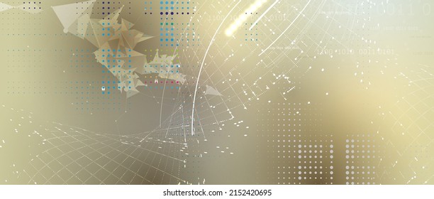Quantum processing. Deep learning artificial intelligence. Future new technology  for business or science presentation