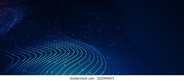 Quantum processing. Deep learning artificial intelligence. Future new technology  for business or science presentation. Vector background