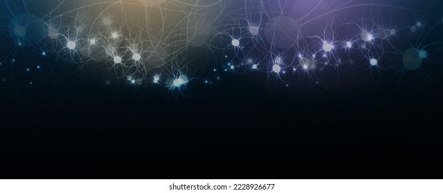 Quantum processing. Deep learning artificial intelligence. Future new technology  for business or science presentation. Vector background