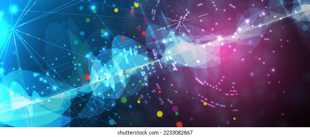 Quantum processing. Deep learning artificial intelligence. Future new technology  for business or science presentation