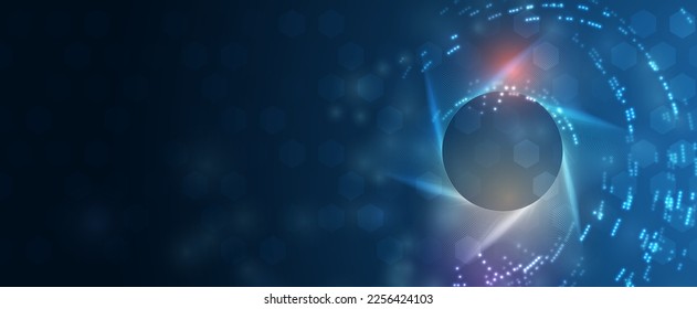 Quantum processing. Deep learning artificial intelligence. Future new technology  for business or science presentation