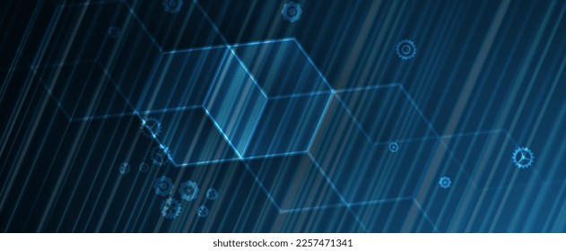 Quantum processing. Deep learning artificial intelligence. Future new technology  for business or science presentation