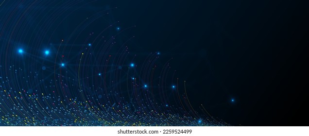 Quantum processing. Deep learning artificial intelligence. Future new technology  for business or science presentation