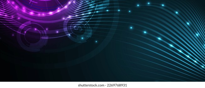 Quantum processing. Deep learning artificial intelligence. Future new technology  for business or science presentation