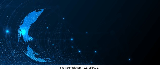 Quantum processing. Deep learning artificial intelligence. Future new technology  for business or science presentation. Vector background