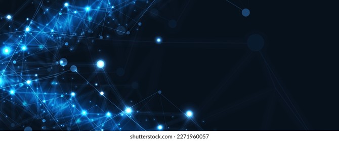 Quantum processing. Deep learning artificial intelligence. Future new technology  for business or science presentation. Vector background