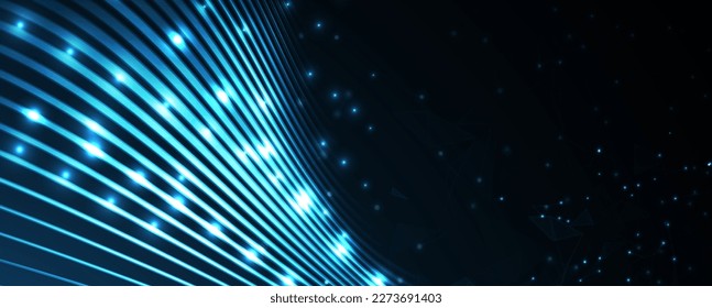 Quantum processing. Deep learning artificial intelligence. Future new technology  for business or science presentation. Vector background