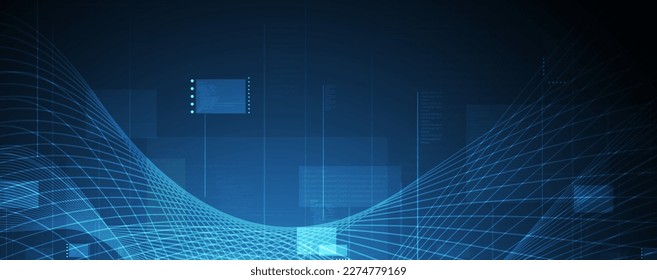 Quantum processing. Deep learning artificial intelligence. Future new technology  for business or science presentation