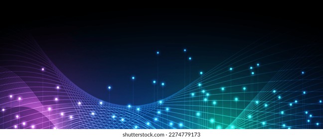Quantum processing. Deep learning artificial intelligence. Future new technology  for business or science presentation