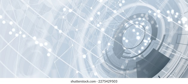 Quantum processing. Deep learning artificial intelligence. Future new technology  for business or science presentation. Vector background