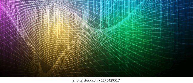 Quantum processing. Deep learning artificial intelligence. Future new technology  for business or science presentation. Vector background