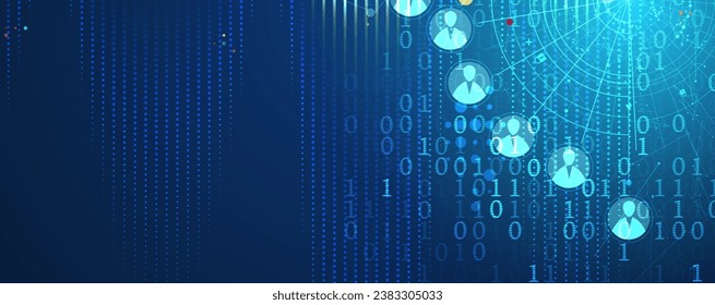 Quantum processing. Deep learning artificial intelligence. Future new technology  for business or science presentation. Vector background