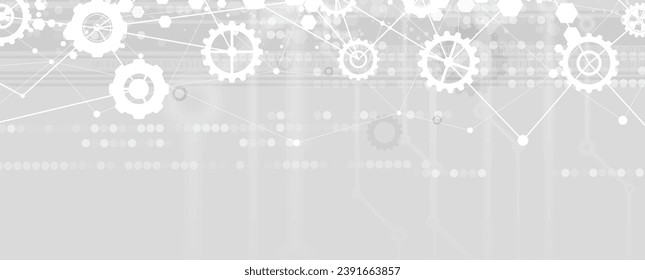 Quantum processing. Deep learning artificial intelligence. Future new technology  for business or science presentation. Vector background, Handmade Vector