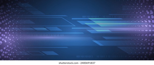 Quantum processing. Deep learning artificial intelligence. Future new technology  for business or science presentation. Vector handmade