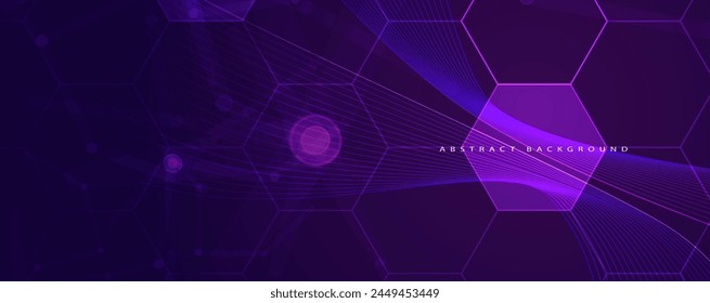 Quantum processing. Deep learning artificial intelligence. Future new technology  for business or science presentation. Vector art background