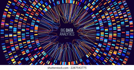 Quantum Processing. Deep Learning Big Data Artificial Intelligence. Future New Technology for Business or Science Presentation. Vector Background.