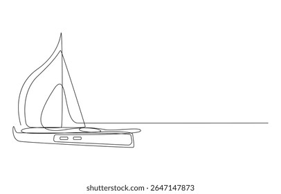 Quantum Racing Boot durchgehende Linie Kunst Zeichnung