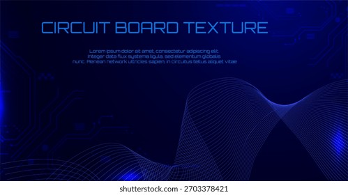 Quantum technology abstract blue background. Ai big data vector illustration