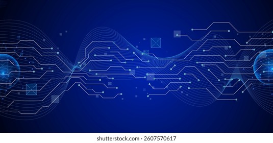 Quantum technology computing vector illustration