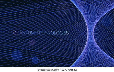 Quantum technology concept. Artificial Intelligence illustration. Data transfer concepts in internet. Graphic concept for your design