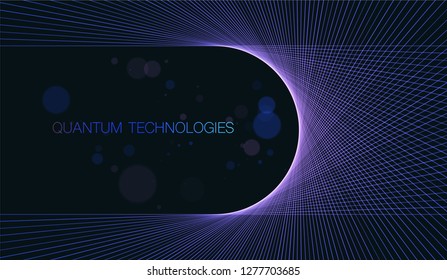 Quantum technology concept. Artificial Intelligence illustration. Data transfer concepts in internet. Graphic concept for your design