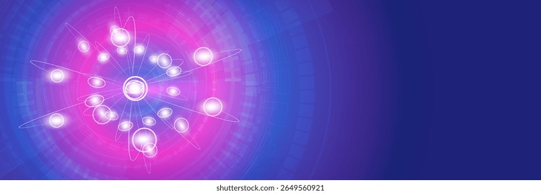 Concepto de tecnología cuántica con fondo de iluminación suave