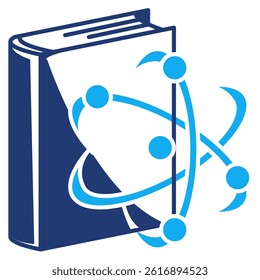 Quantum Theory icon represented by buku, atom Dualtone style.