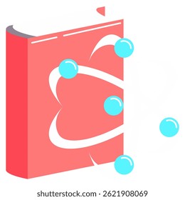 Ícone da Teoria Quântica representado por buku, átomo Estilo plano.