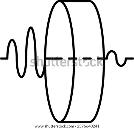 Quantum Tunneling Icon - Line Style - Quantum Physics Theme