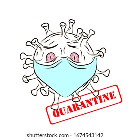 Coronavirus de cuarantin. Coronavirus enmascarado. Patrón lineal del bacilo de coronavirus.
