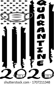 quarantine 2020 american flag, quarantine 2020 eps, quarantine 2020 usa flag 