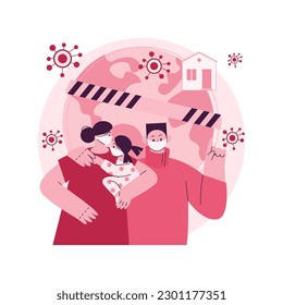 Quarantine abstract concept vector illustration. Self quarantine, isolation during pandemic, coronavirus outbreak, stay at home, government strict measures, do your part abstract metaphor.