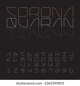 Quarantine, an abstract technology futuristic sci-fi alphabet font. Digital, Space, Typography, Vector, Illustration, and Desig.n