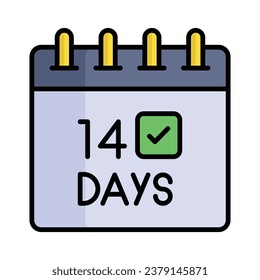 Diseño vectorial de calendario de cuarentena aislado en fondo blanco