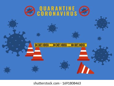 Quarantine of corona virus illustration. Covid-19 vector illustrate