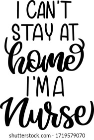 Quarantine Coronavirus Covid-19 Quote. Lettering Phrase Vector. Health care and Stay At Home Vector Hand Lettering.