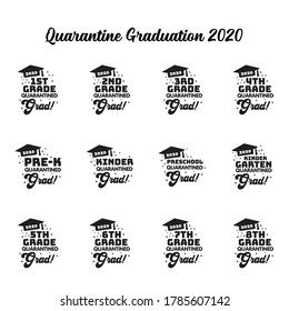 Quarantine Graduation 2020 SVG Design Bundle, Kindergarten Pre-K Preschool 1st 2nd 3rd 4th 5th 6th 7th 8th Grade Grad Shirt SVG, Clip Art svg