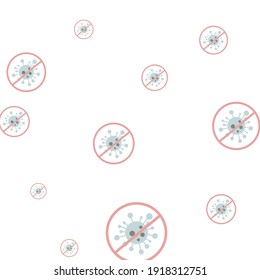 Cuarentena De Paro Gris Covid Fondo Negativo De Plata Prohibida Coronavirus. Prueba Epidemia Peligro Gris Signo De Ilustración Enferma. Vector de salud de restricciones de cobertura de virus de la pandemia roja azul Covid-19.