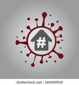 quarantine, house surrounded by virus COVID-19. Coronavirus quarantine, virus in quarantine to prevent infection
