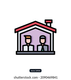 quarantine Icon. Coronavirus Protection Related Vector Icons. Contains such Icons as Protective Measures, Coronavirus Symptoms, Incubation Period, and more. EPS10