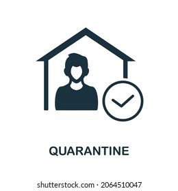 Quarantine icon. Monochrome sign from lockdown collection. Creative Quarantine icon illustration for web design, infographics and more