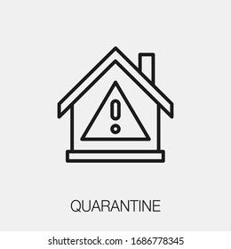 quarantine icon vector. Linear style sign for mobile concept and web design. stay home symbol illustration. Pixel vector graphics - Vector.