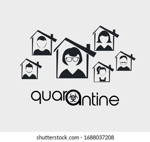 QUARANTINE infographic concept. Vector illustration