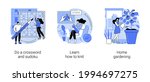 Quarantine leasure activity abstract concept vector illustrations.