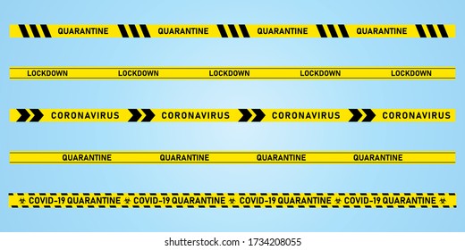 Quarantine Lockdown Coronavirus Warning Tape Vector Illustration Design