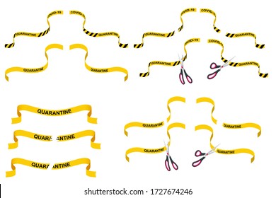 Quarantine is over, coronavirus is finish. Lockdown end inscription, Coronavirus Quarantine End, Pandemic Over isometric concept