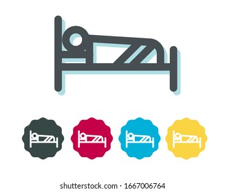 Quarantine Patient in Bed - Icon as EPS 10 File