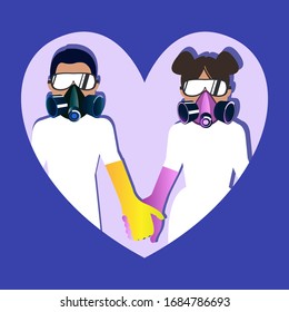 Quarantine poster. Wear protection. Save yourself and your loved ones.