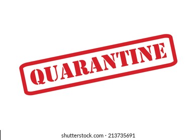 QUARANTINE red rubber stamp vector over a white background.